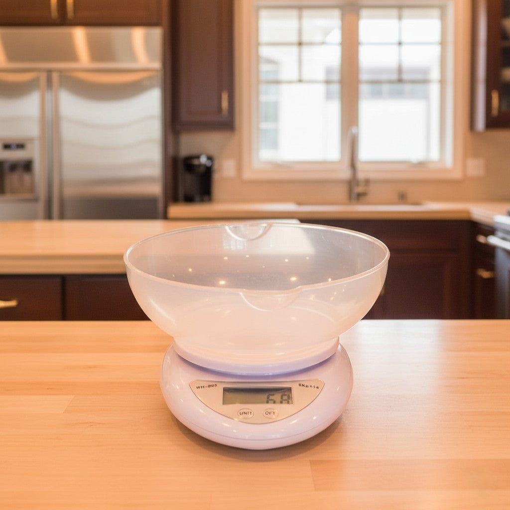 5 kg Digital Kitchen Scale with Bowl – Precision Food Measuring Scale for Cooking & Baking