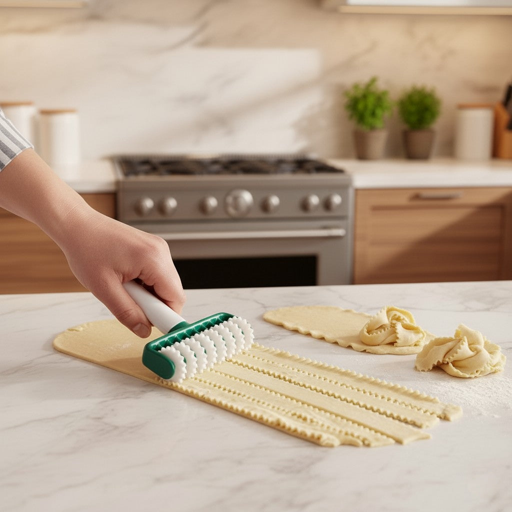 Dough Strip Cutter Roller – Pastry Cutter Wheel for Perfect Even Strips 16.5*13.5*3.7 cm