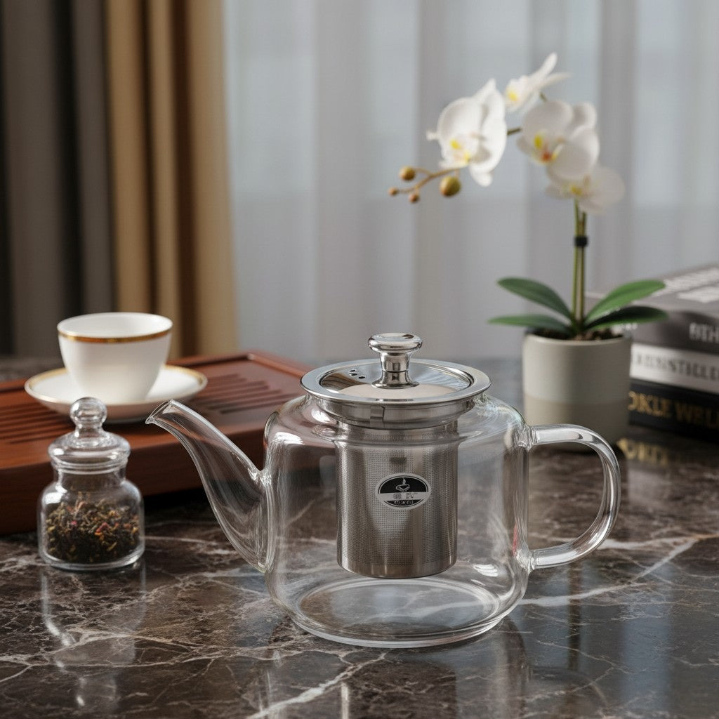 Glass Tea Pot Kettle with Strainer Infuser – 1000 ml