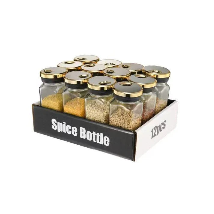 Gold & Transparent Spice Jar – 90 ml Seasoning Container