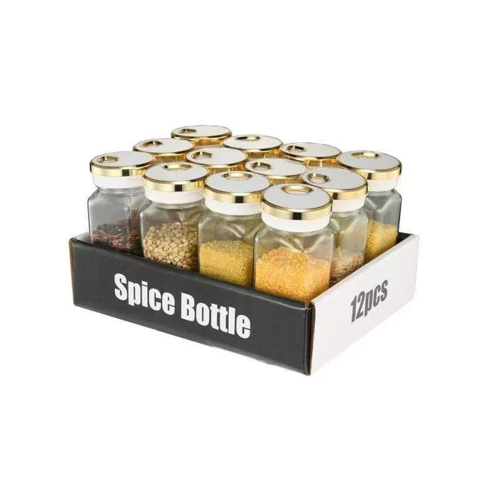Gold & Transparent Spice Jar – 90 ml Seasoning Container