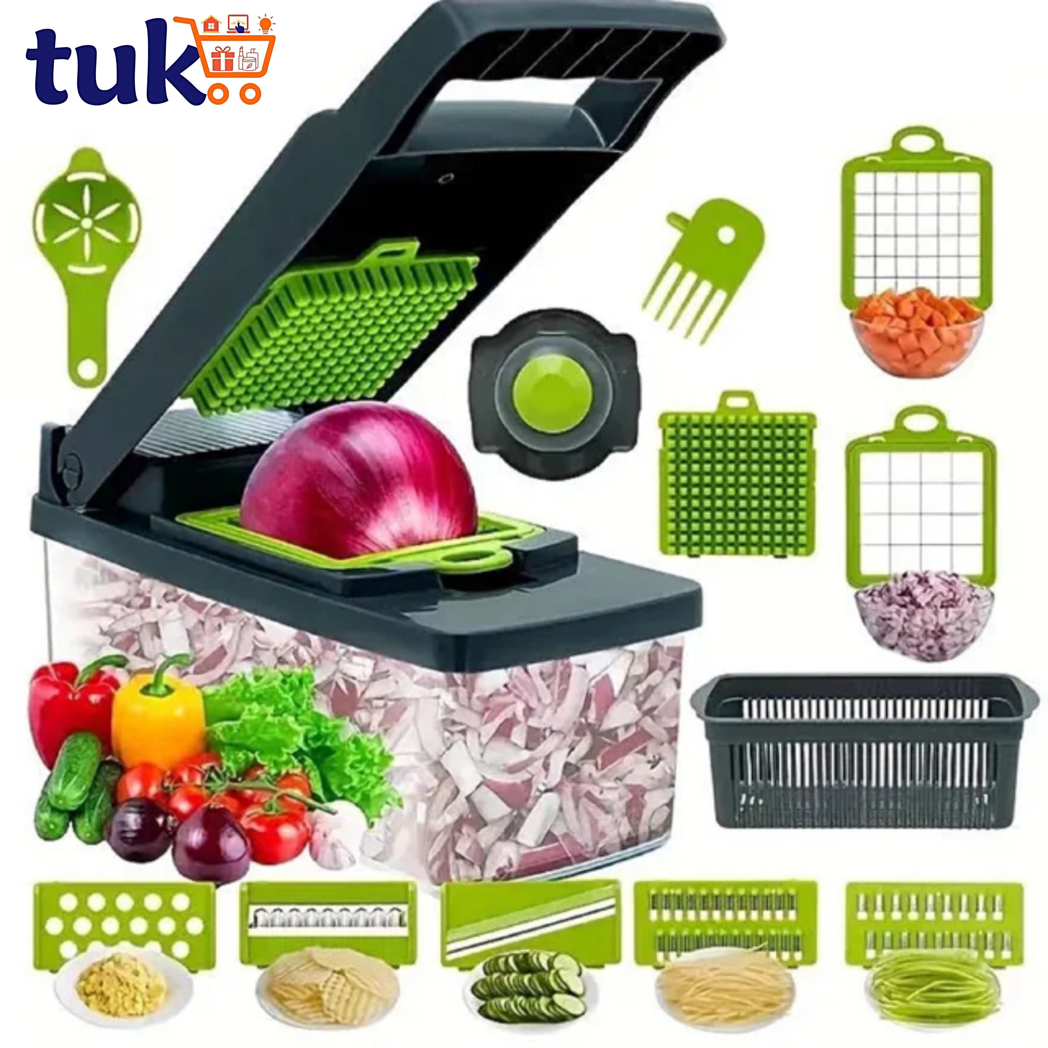 16-in-1 Vegetable Chopper & Slicer | Multi-Function Kitchen Cutter