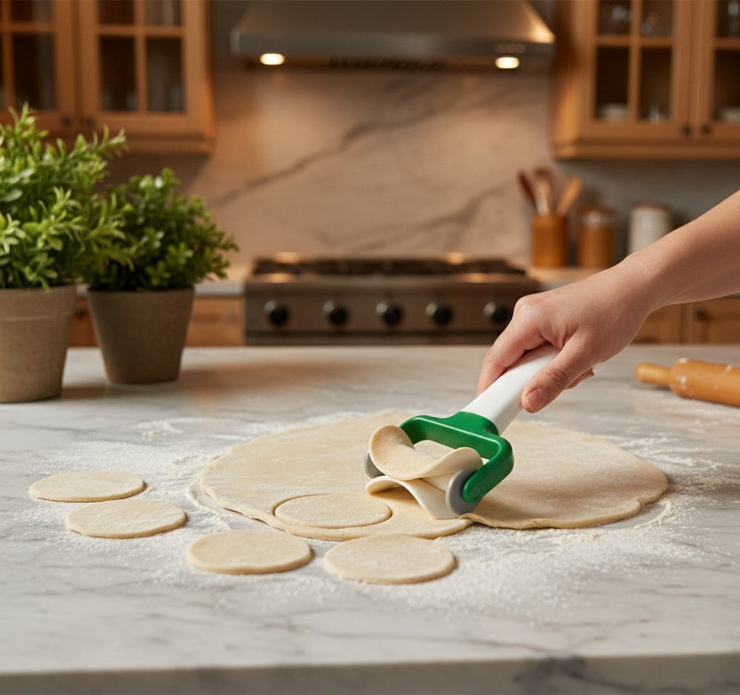 Round Dough Cutter Wheel – Easy Pastry & Ravioli Maker Tool | Kitchen Baking Gadget 16.5*8*4.5 cm