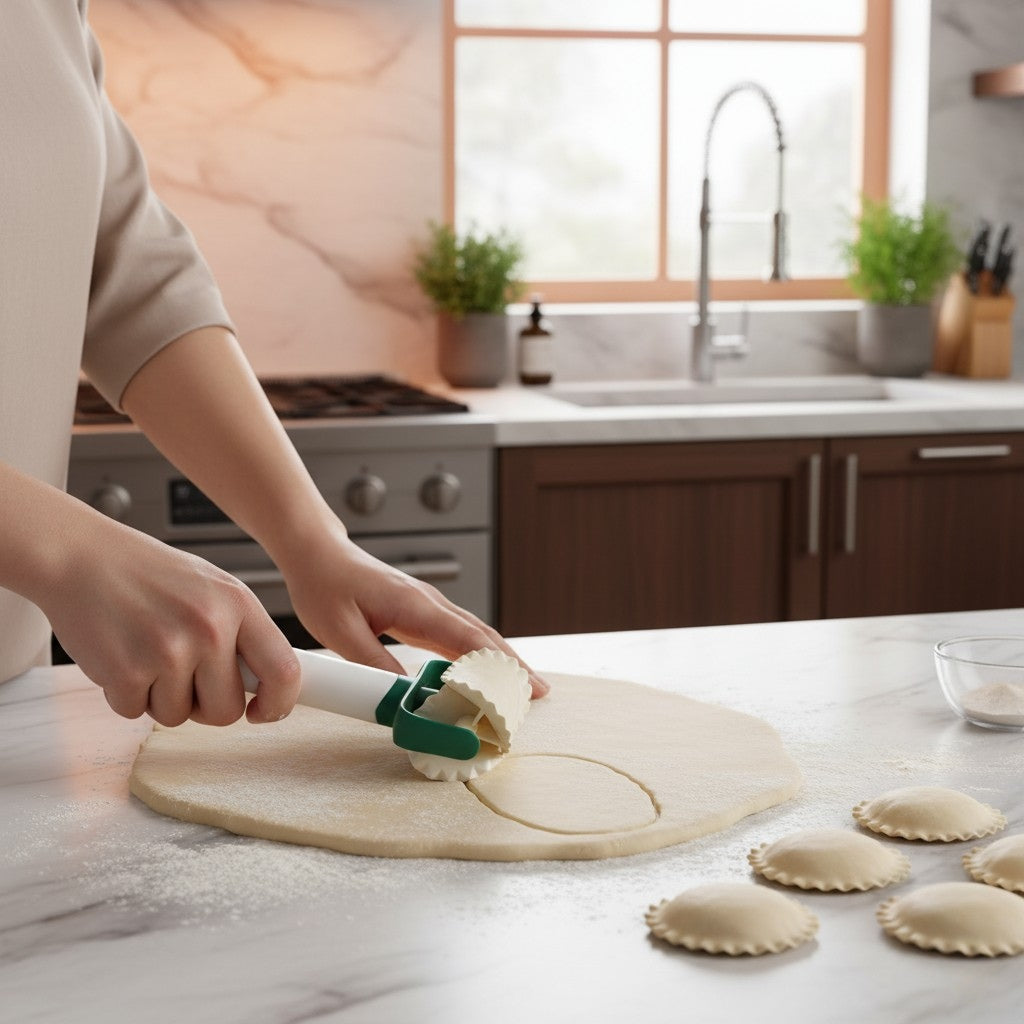 Ravioli Maker & Dough Cutter Wheel – Easy Homemade Pasta Tool | Kitchen Baking Accessory 16.5*8*4.5 cm