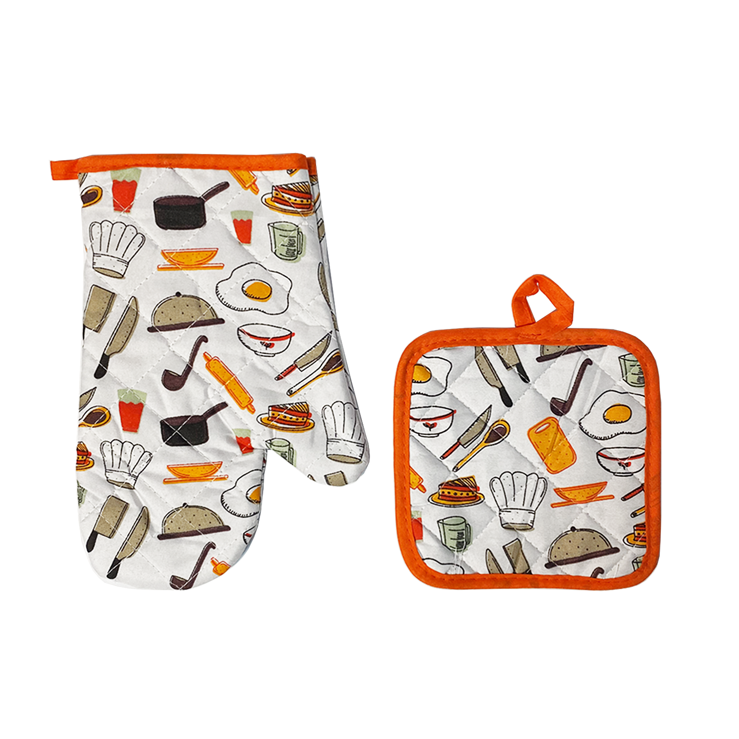 Heat-Resistant Oven Glove with Fabric Hanging Loop | Kitchen Safety Mitt